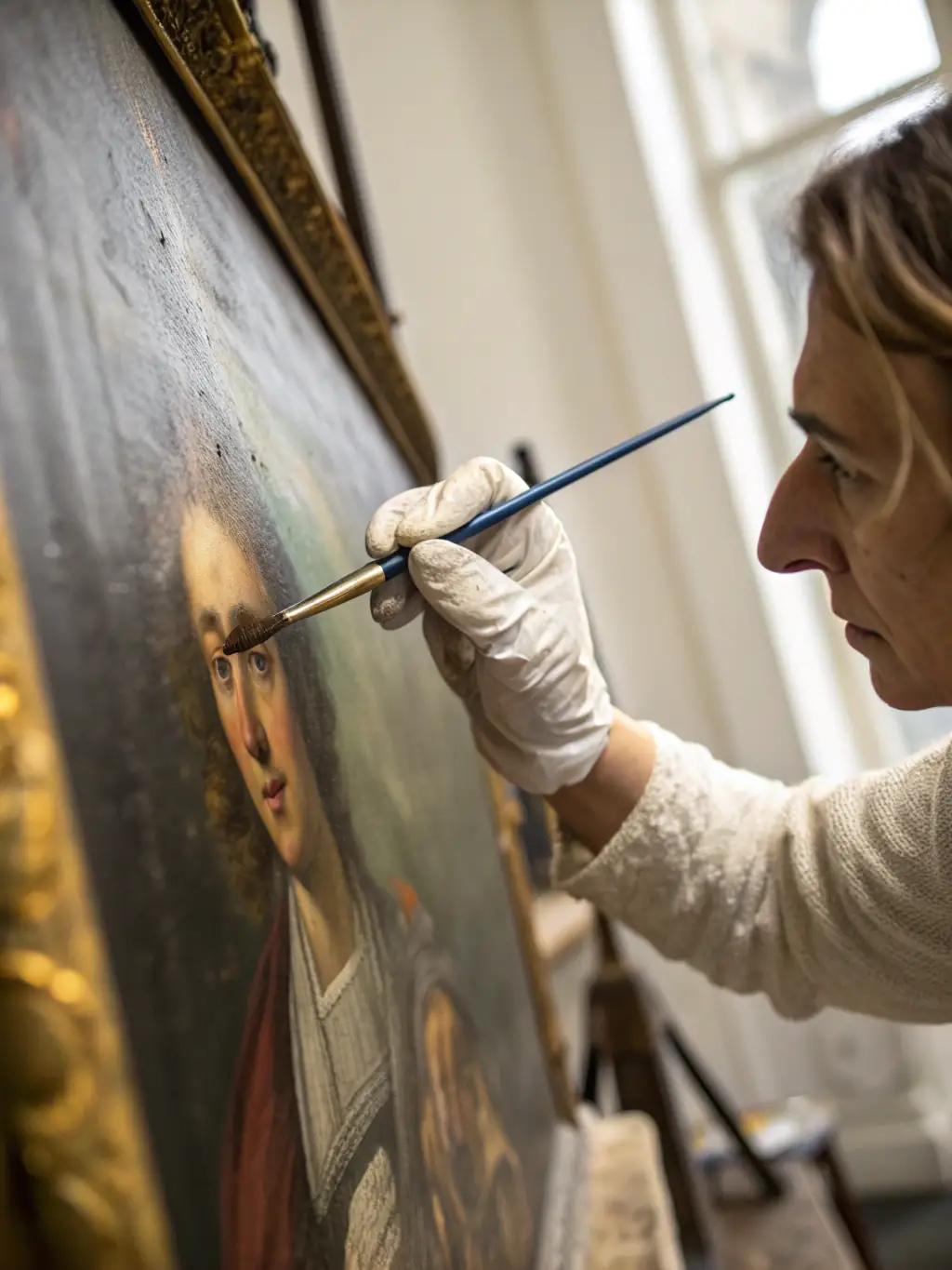 A photograph of a restored historical artwork, highlighting the meticulous conservation efforts undertaken to preserve cultural heritage for future generations.